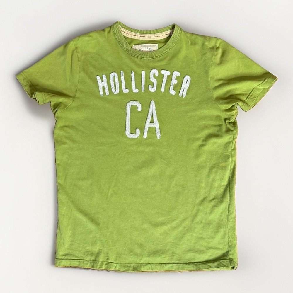 Hollister Men's Vintage Dark Olive Green California Applique Lettering Size XL